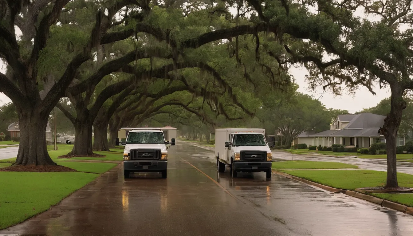 Neighborhood street in Hoover with mature trees beside family homes